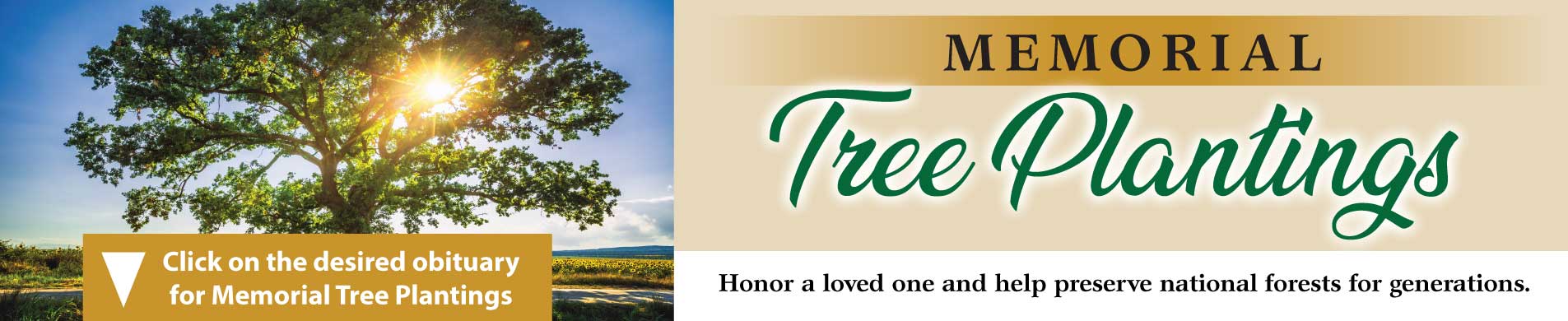 Memorial Tree Plantings Banner
