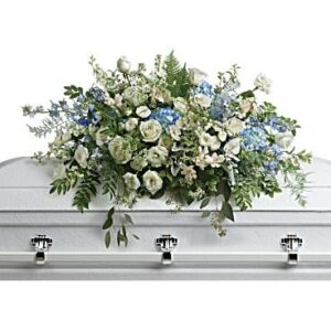 Blue and White Casket Cover - Casket Covers