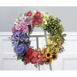 Colors of the Rainbow Wreath - Standing Sprays