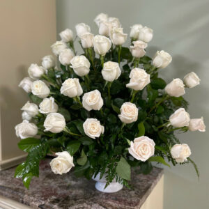Elegant White Rose Tribute