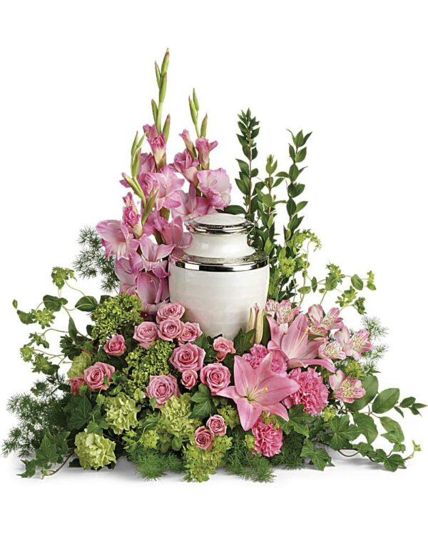 Fields of Pink Cremation Urn Arrangment - Cremation Urn Arrangements