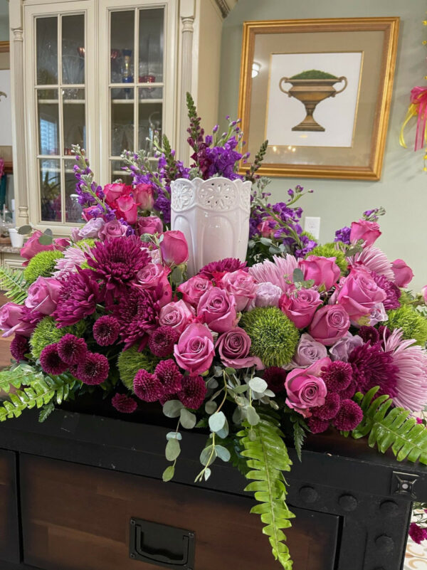 Lavender and Pink Cremation Urn Arrangement - Cremation Urn Arrangements