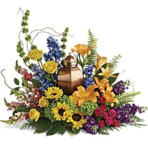 Sunburst Urn Wreath - Cremation Urn Wreaths