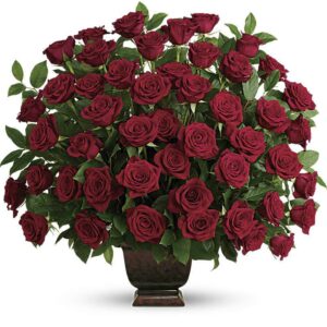 The Grand Red Rose Bouquet - Vase Arrangements