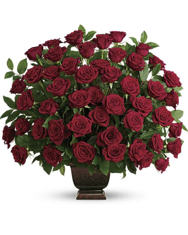 The Grand Red Rose Bouquet - Vase Arrangements