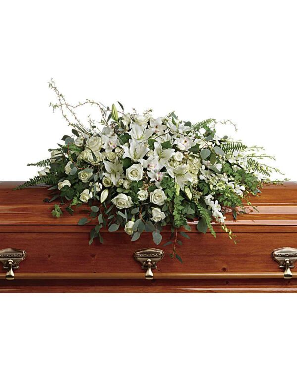 White Casket Cover - Casket Covers