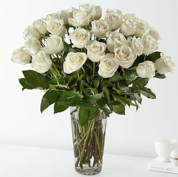 White Roses - Vase for the Service and Home